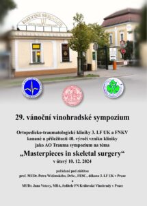 29. vánoční vinohradské sympozium Ortopedicko-traumatologické kliniky 3. LF UK a FNKV, 10.12.2024, Praha