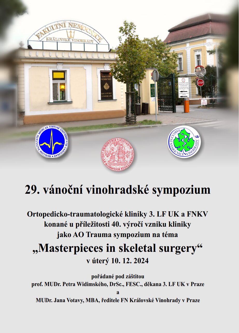 Přečtete si více ze článku 29. vánoční vinohradské sympozium Ortopedicko-traumatologické kliniky 3. LF UK a FNKV, 10.12.2024, Praha