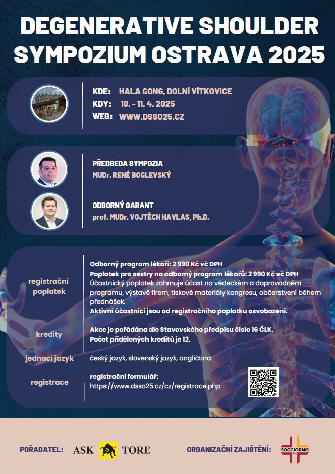 Přečtete si více ze článku Degenerative shoulder sympozium – 2. informace, 10. – 11. 4. 2025, Ostrava