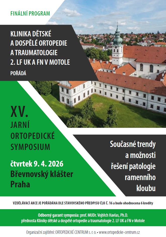 Přečtete si více ze článku XV. Jarní ortopedické symposium, 9. 4. 2026, Praha – finální program