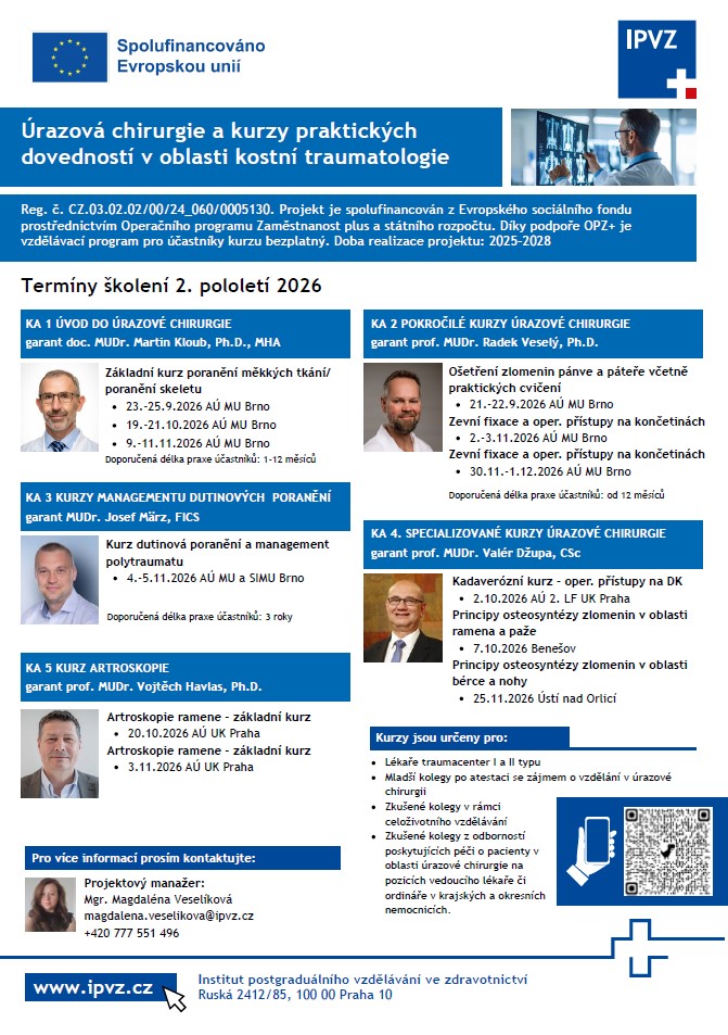 Přečtete si více ze článku Úrazová chirurgie a kurzy praktických dovedností v oblasti kostní traumatologie