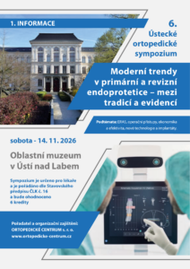 Pozvánka na 6. Ústecké ortopedické sympozium, 14. listopadu 2026, Oblastní muzeum v Ústí nad Labem